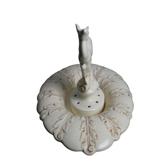 Vintage Red Wing Ceramic Deer Floral Frog with Console Bowl - Picture 2 of 8